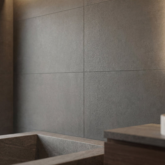 Spilos Anthracite 60x120 Keramische Tegel Vloer en Wand Gerectificeerd Porselein Geglazuurd