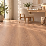 Corvina Astera Ultra Mat Waterbestendig 7.5mm Laminaat – sfeerbeeld: werkhoek met houten bureau en witte stoel