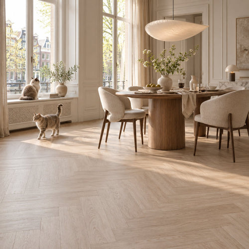 Dunea Visgraat Beige Oak Klik PVC