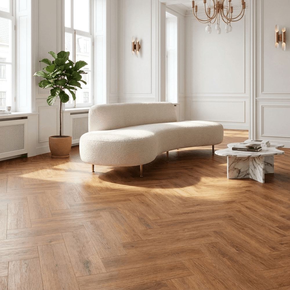 Dunea Visgraat Warm Oak Klik PVC - Vloerenbeer