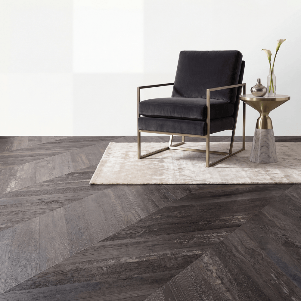 Lux Tenebrae Chevron Charred Black Oak Plak PVC - Vloerenbeer