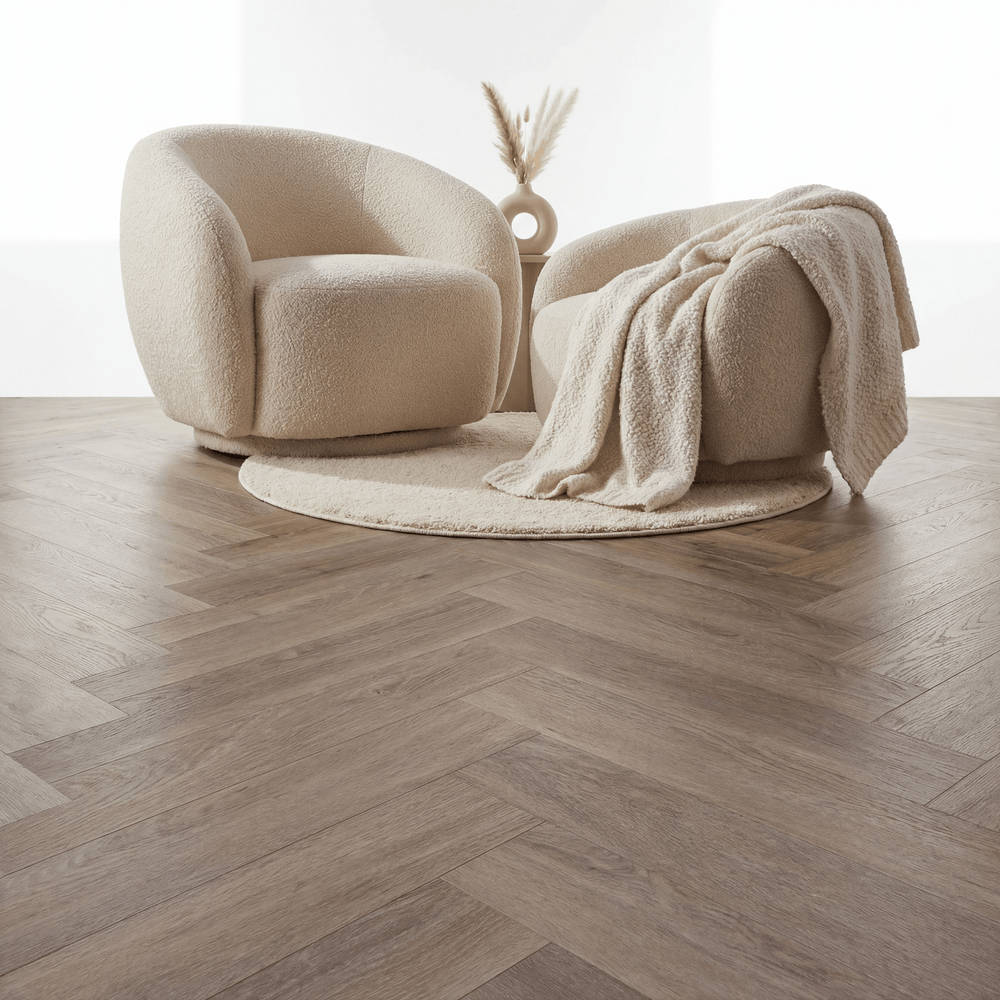 Lux Tenebrae Visgraat Smoky Oak Plak PVC - Vloerenbeer