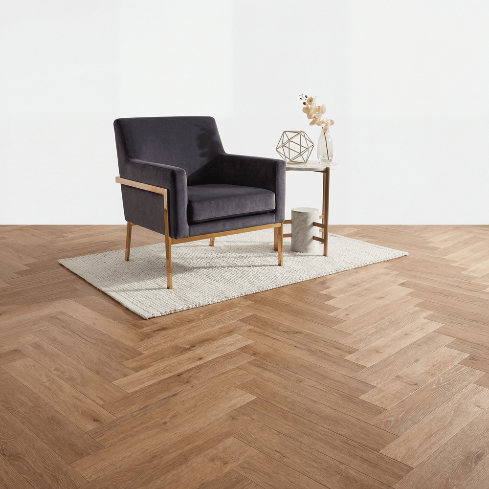 Lux Tenebrae Visgraat Warm Oak Plak PVC - Vloerenbeer
