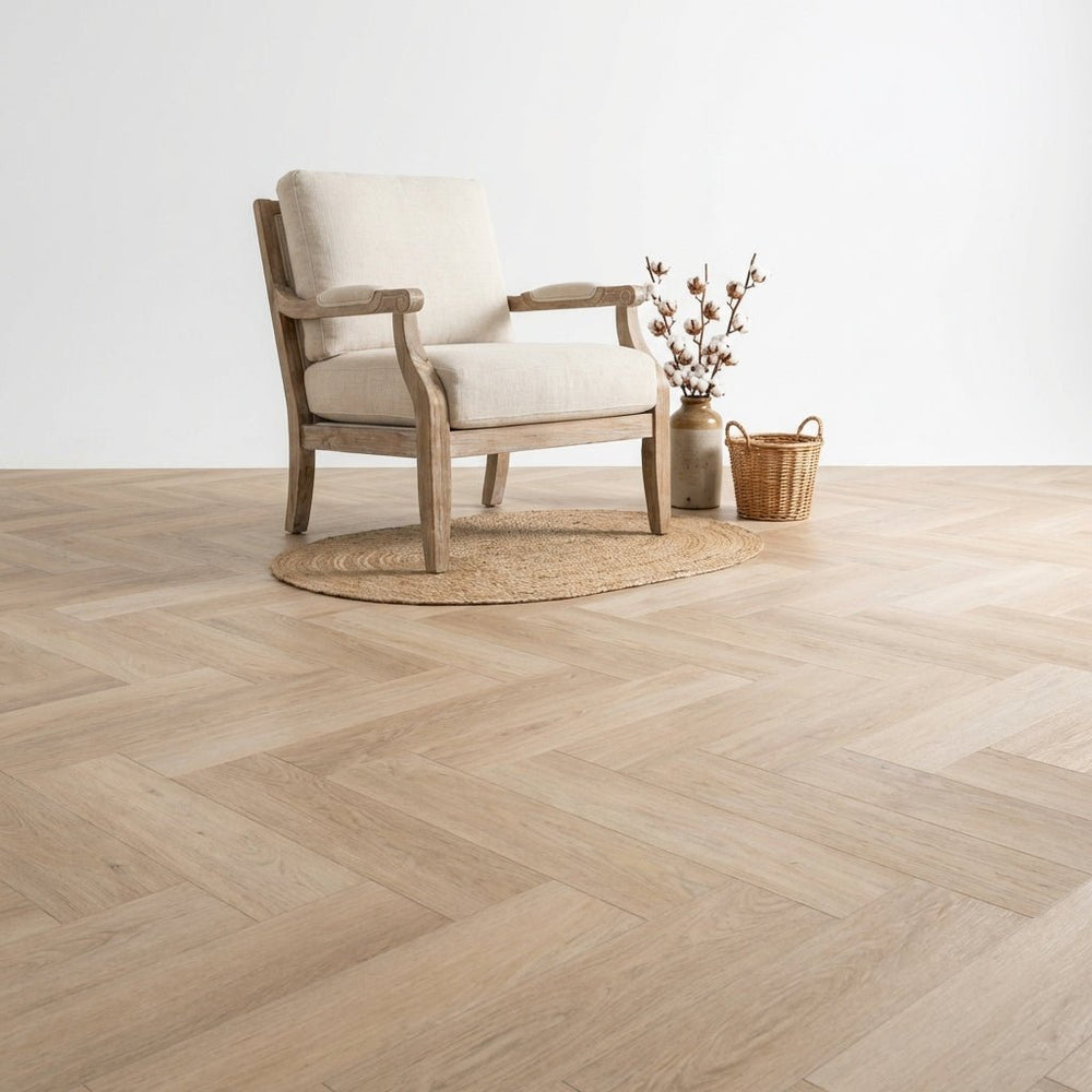Madera Visgraat White Wash Smoky Plak PVC - Vloerenbeer