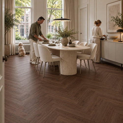 Pure Visgraat Brown Plak PVC