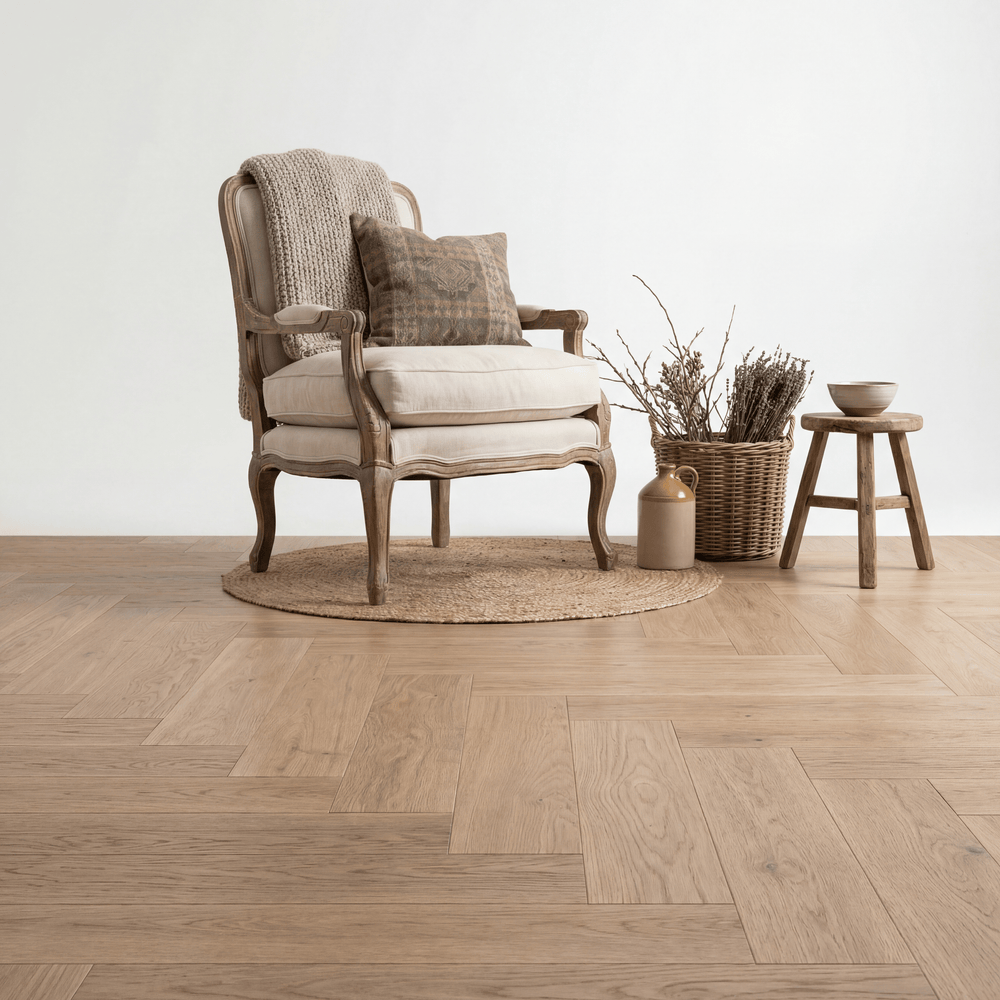 Reverie Visgraat Beige Oak Klik PVC - Vloerenbeer