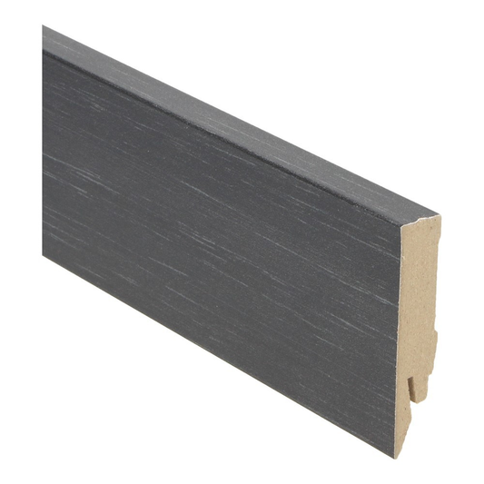 Plinthe droite enrobée 70x14 noir tendance