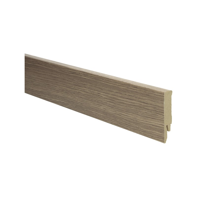 Plinthe droite mélaminée 70x14 chêne marquant brun