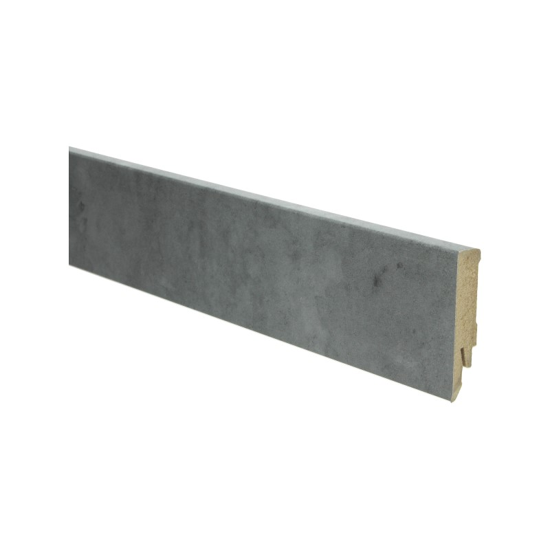 Plinthe droite en feuille 70x14 gris béton
