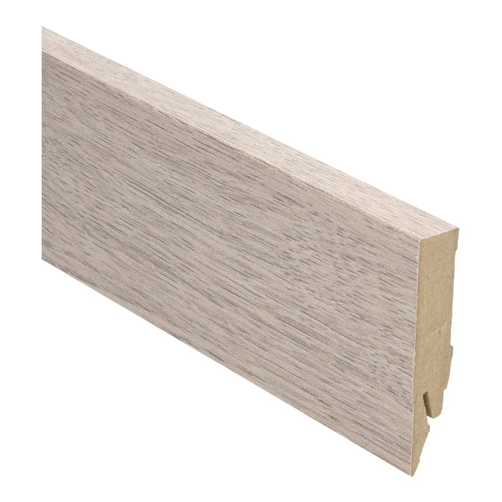 Plinthe droite filmée 70x14 chêne blanc fumé mat
