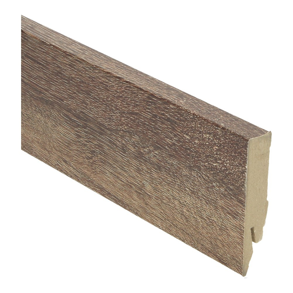 Plinthe droite en placage 70x14 chêne brossé brun