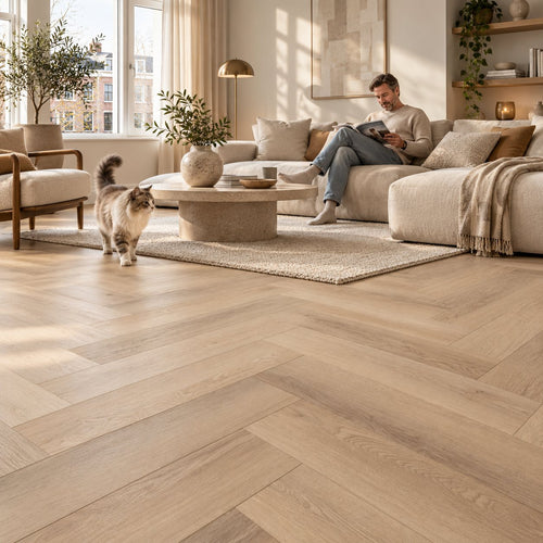 Altessa Visgraat Beige Plak PVC