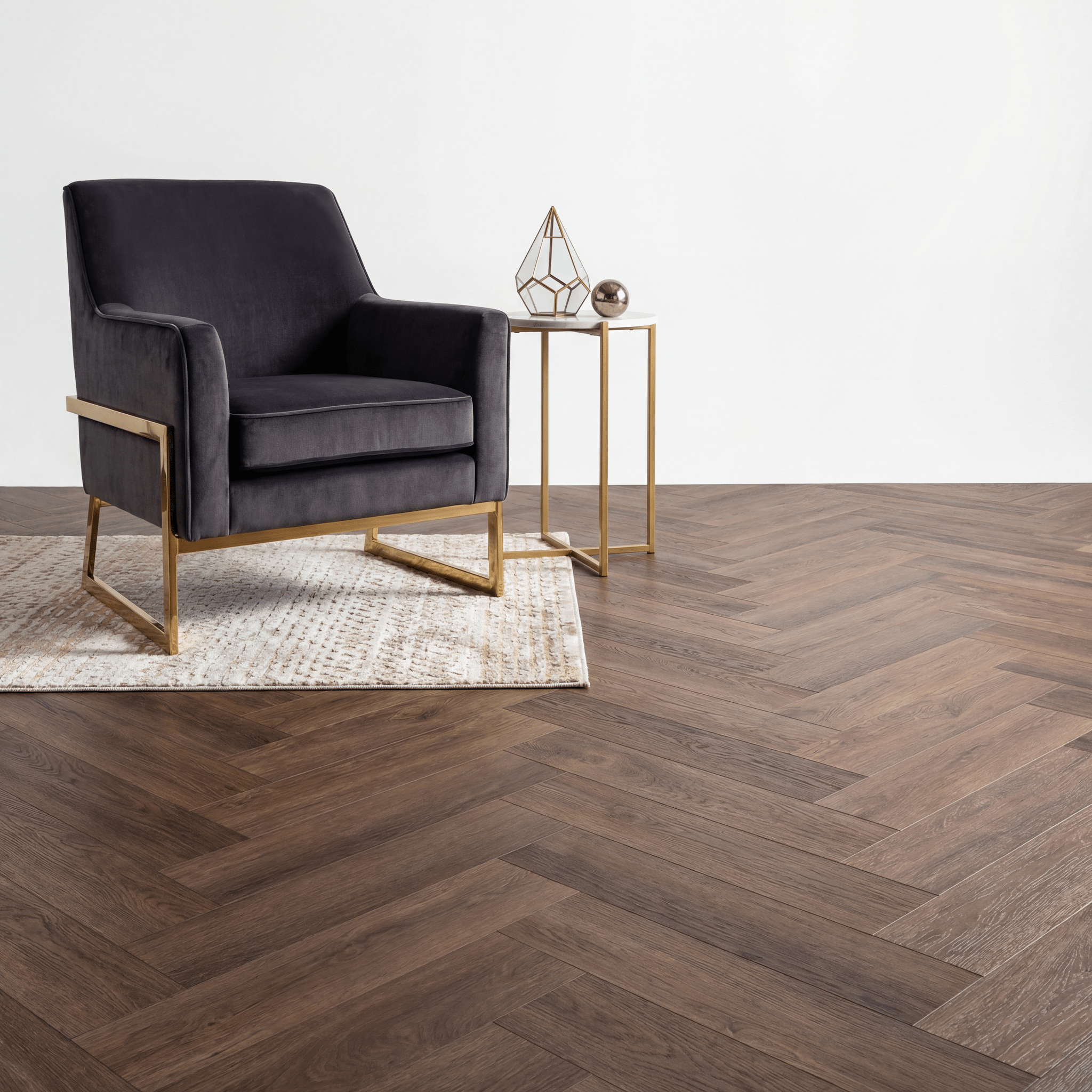 Altessa Visgraat Brown Plak PVC - Vloerenbeer