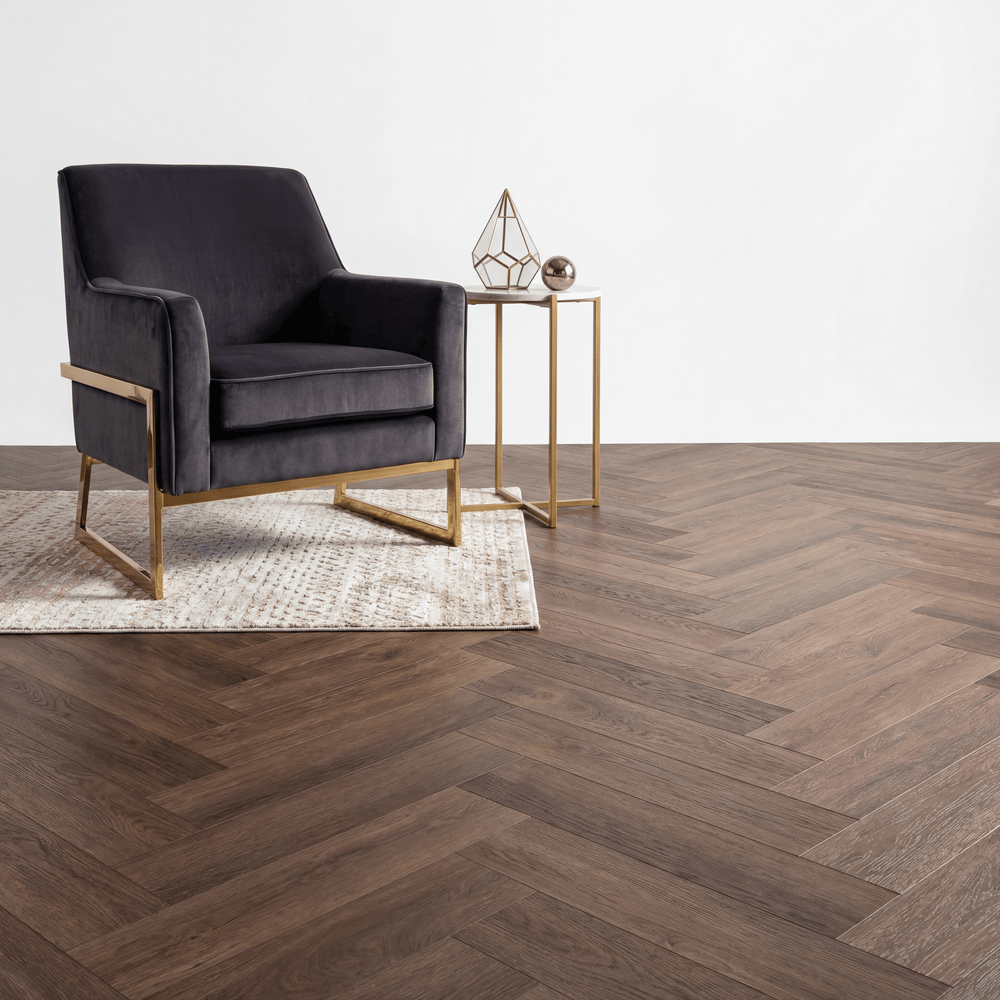 Altessa Visgraat Brown Plak PVC - Vloerenbeer