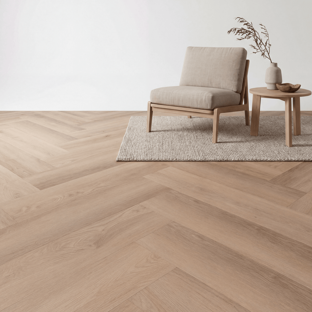 Altessa Visgraat White Wash Smoky Plak PVC - Vloerenbeer