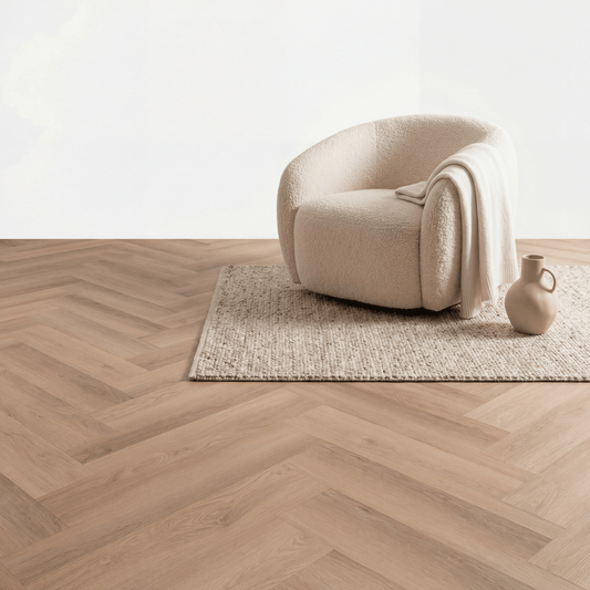 Altessa Visgraat White Wash Smoky Plak PVC - Vloerenbeer