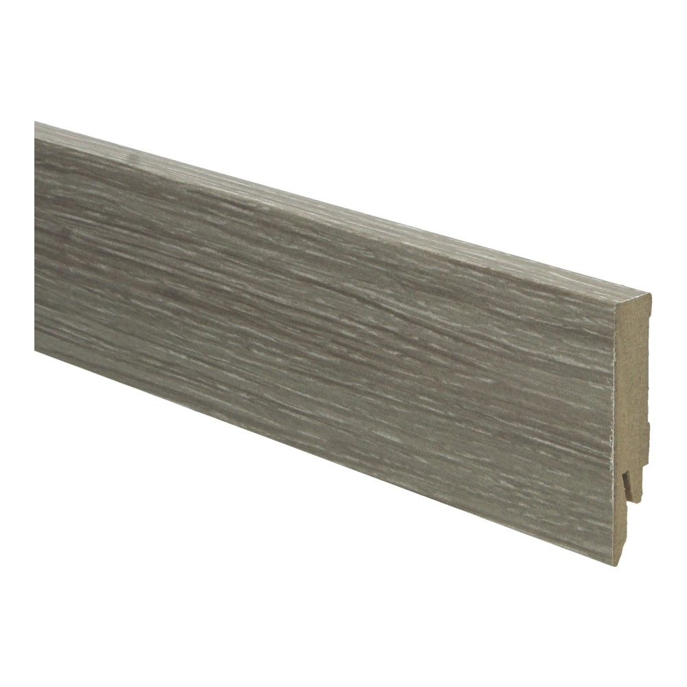 Plinthe droite mélaminée 70x14 chêne fumé huilé blanc