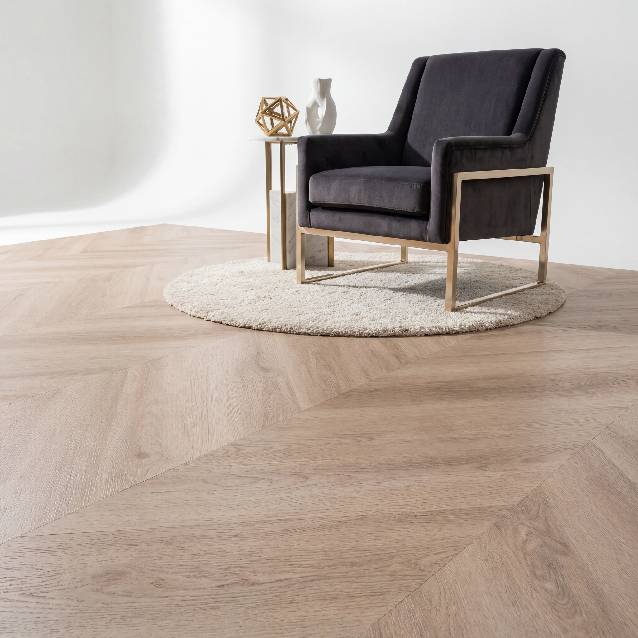 Lux Tenebrae Chevron Chêne Naturel PVC à coller