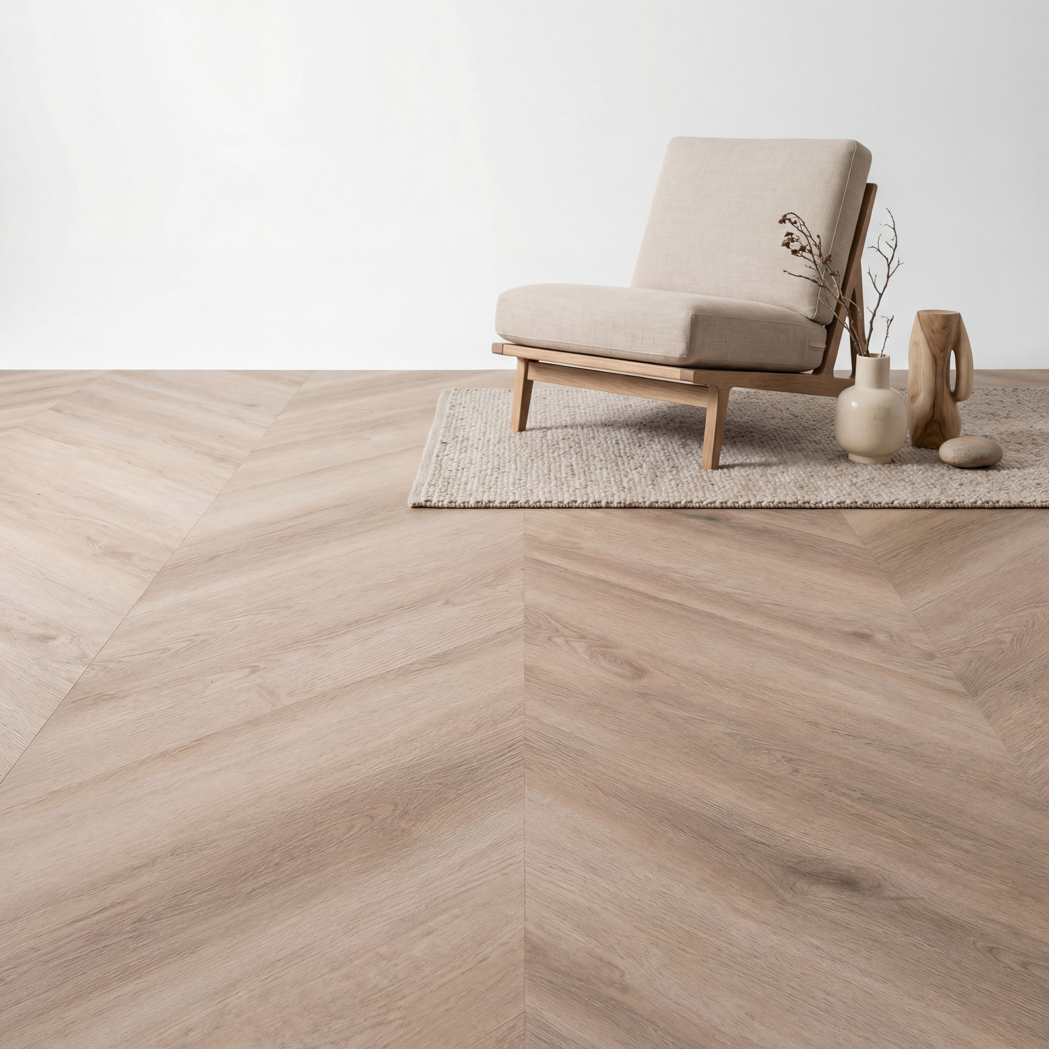 Lux Tenebrae Chevron Chêne Naturel PVC à coller