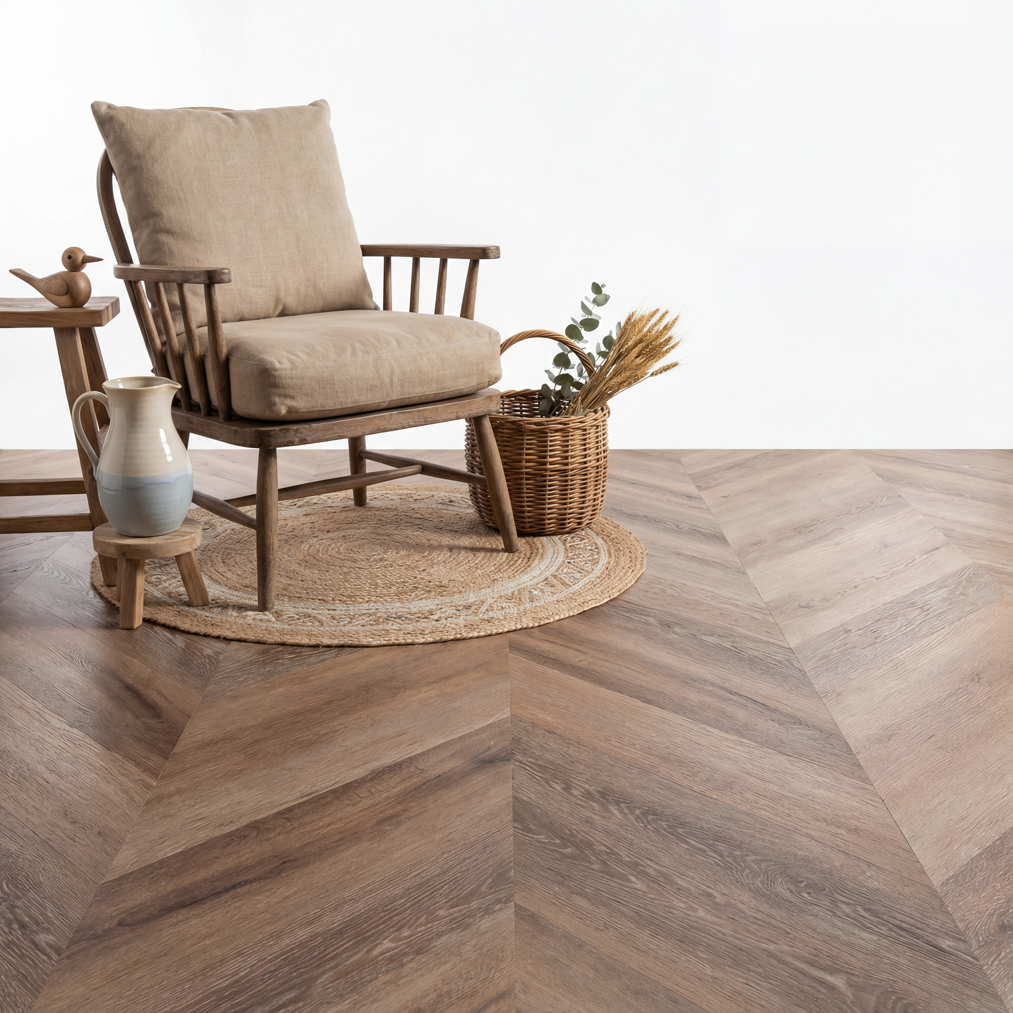 Lux Tenebrae Chevron Chêne Foncé Lames PVC