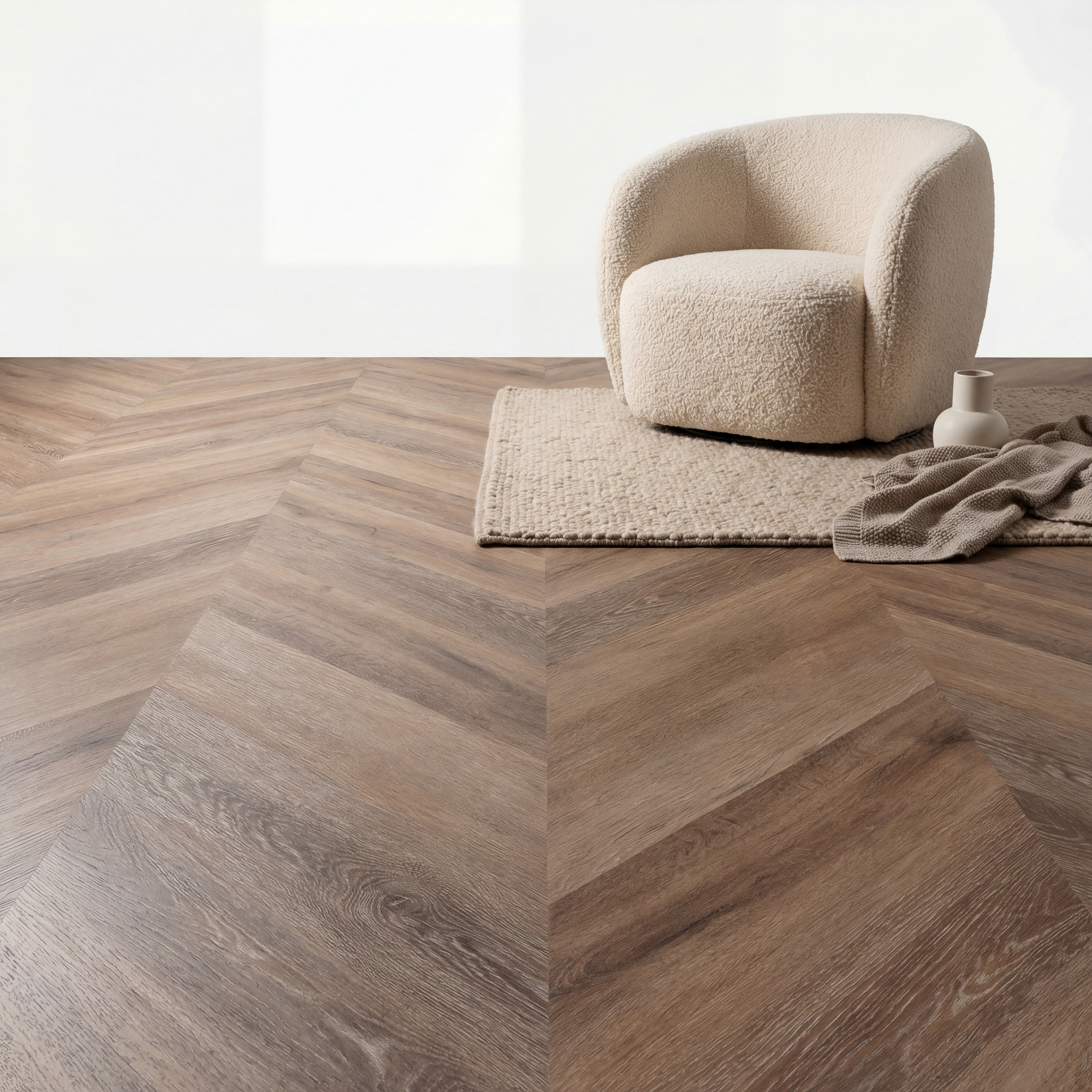 Lux Tenebrae Chevron Chêne Foncé Lames PVC