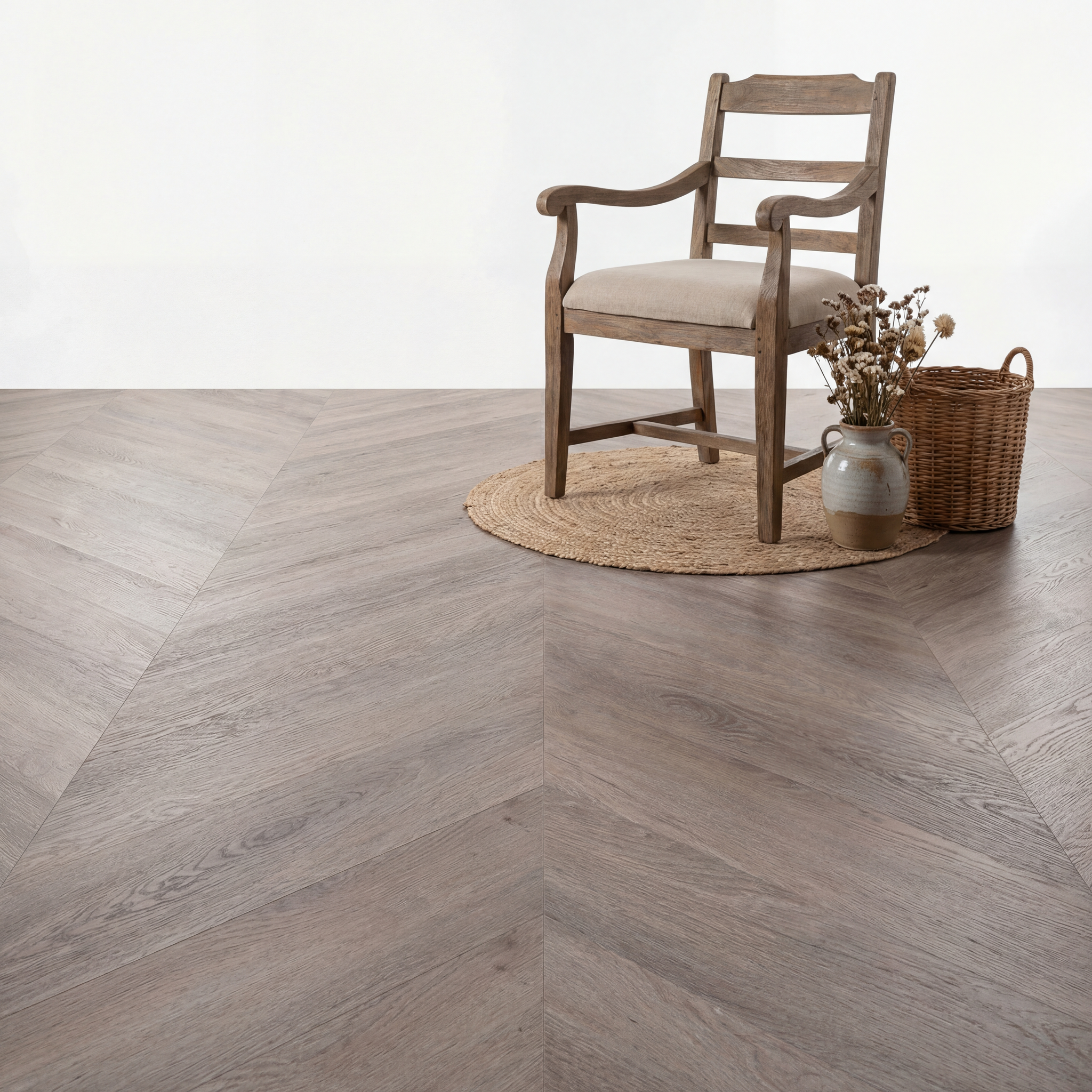 Lux Tenebrae Chevron Chêne Fumé PVC en Planches