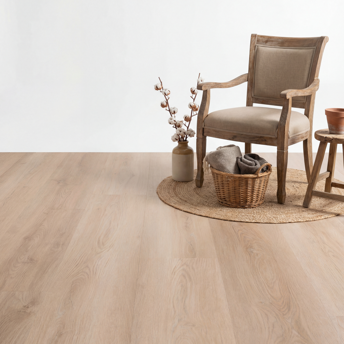 Madera Planche Droite White Wash Smoky Dalle PVC