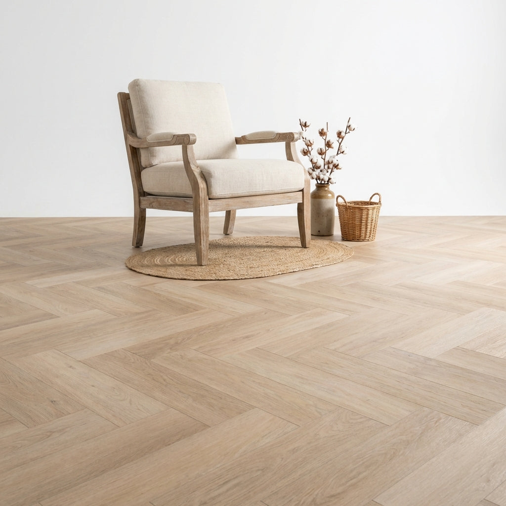 Madera Chevrons Blanc Blanchi Fumé PVC en Planches