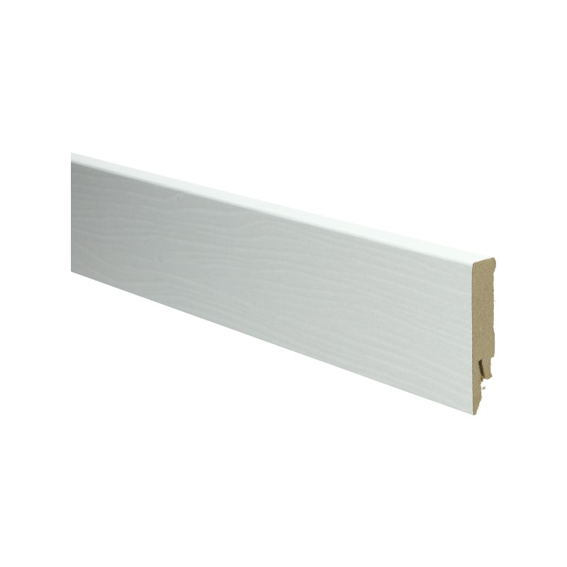 Plinthe droite plaquée 70x14 chêne blanc laqué