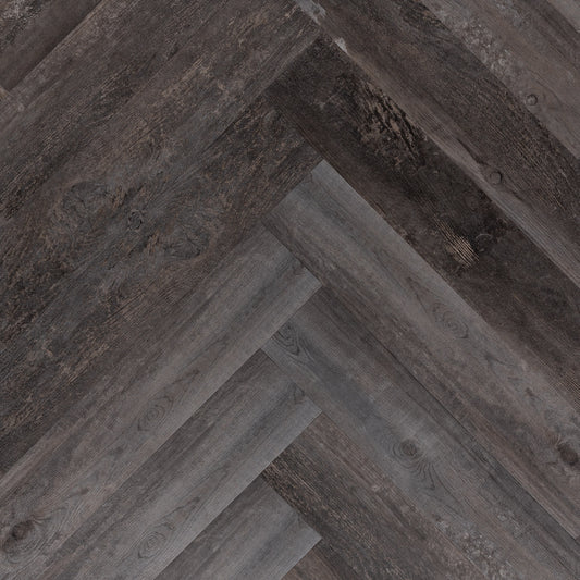 Lux Tenebrae Chevrons Chêne Noir Brûlé Panneau PVC