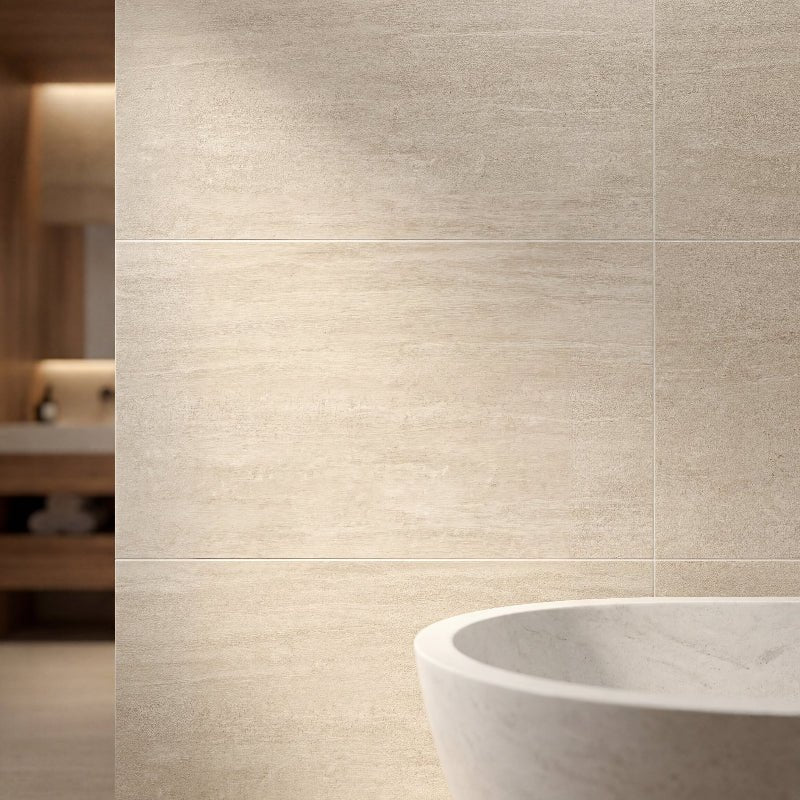 Irwine Beige 60x120 Keramische Tegel Vloer en Wand Gerectificeerd Porselein Geglazuurd - Vloerenbeer
