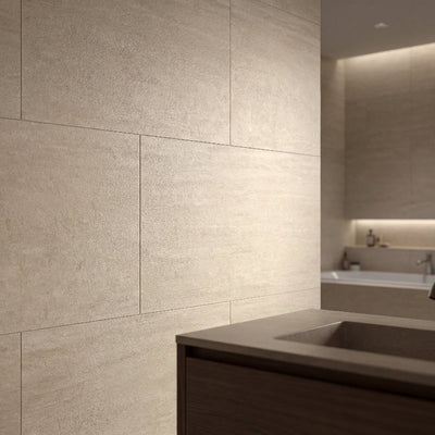 Irwine Beige 60x120 Keramische Tegel Vloer en Wand Gerectificeerd Porselein Geglazuurd - Vloerenbeer