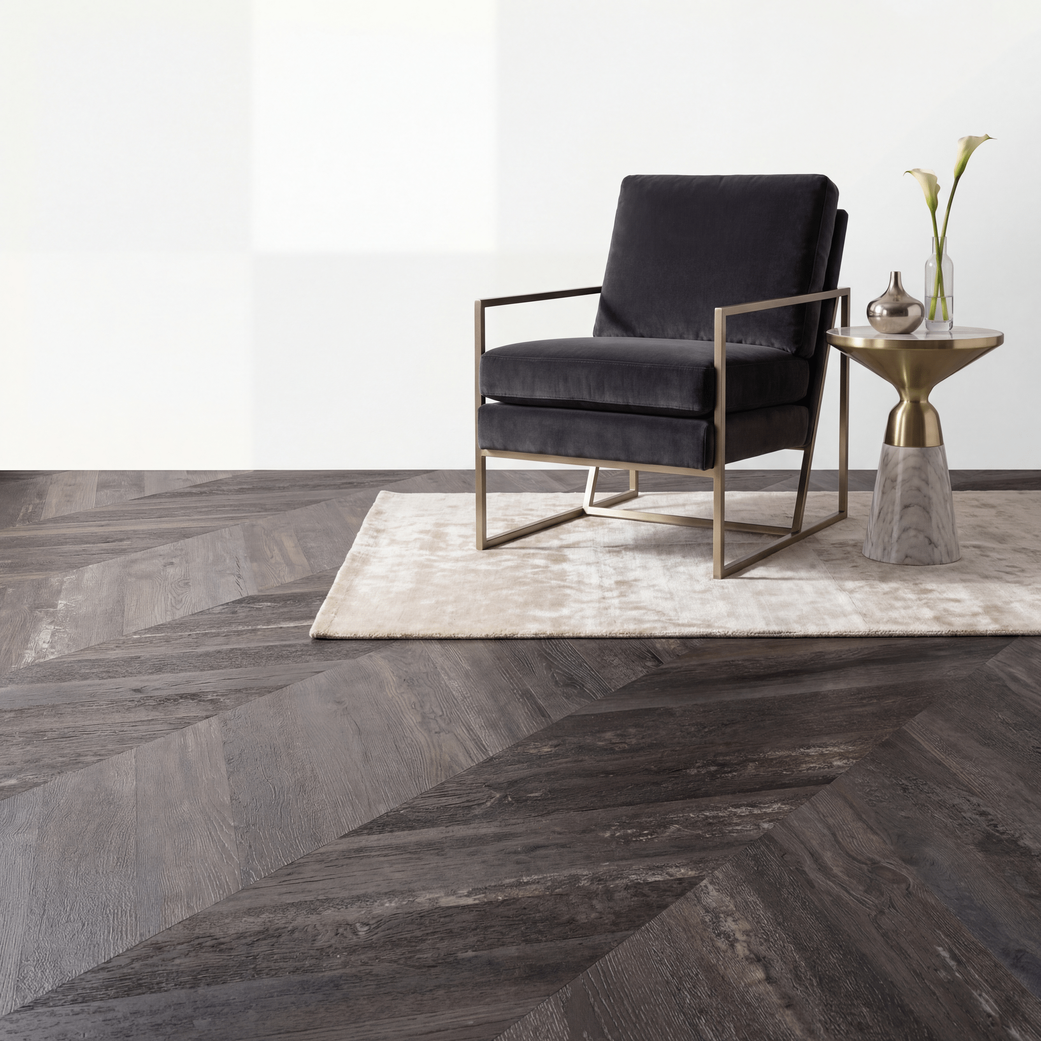Lux Tenebrae Chevron Charred Black Oak Plak PVC - Vloerenbeer