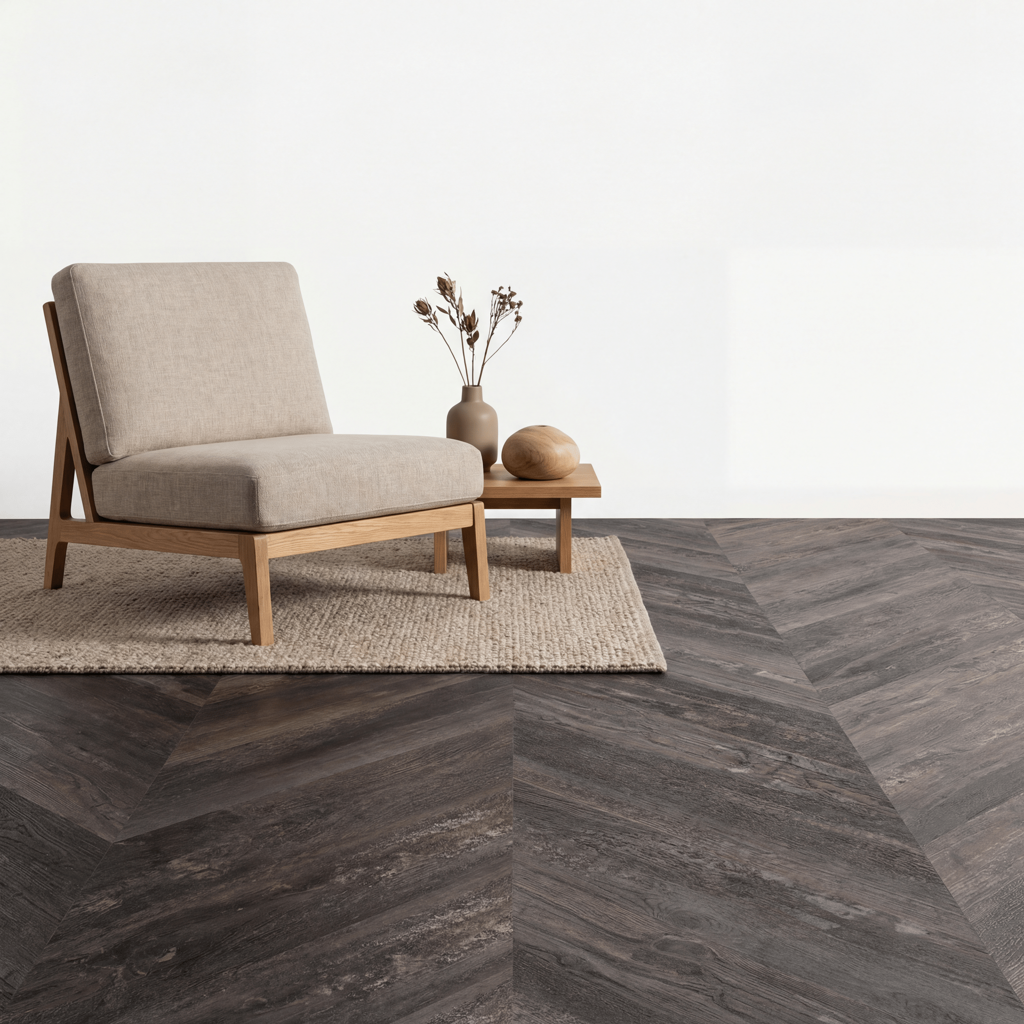 Lux Tenebrae Chevron Charred Black Oak Plak PVC - Vloerenbeer