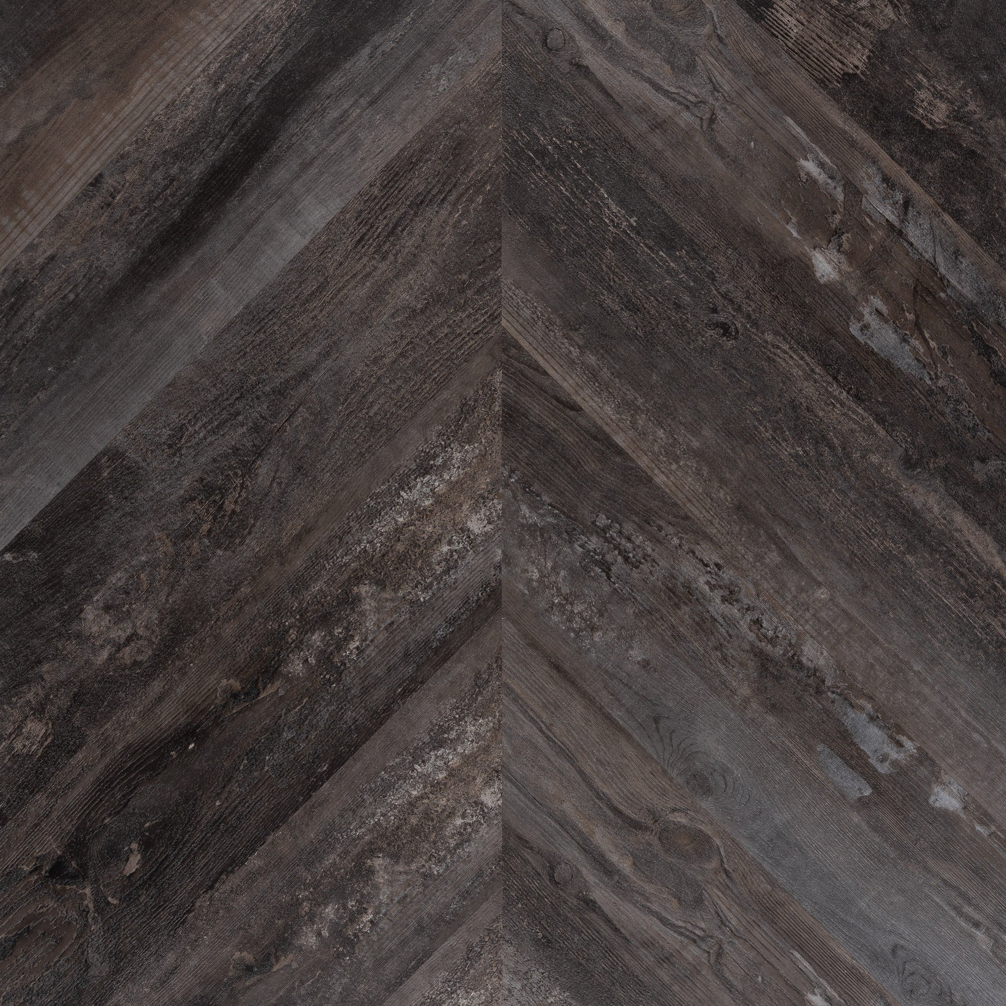 Lux Tenebrae Chevron Chêne Noir Brûlé Lame PVC