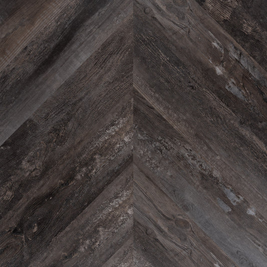 Lux Tenebrae Chevron Chêne Noir Brûlé Lame PVC