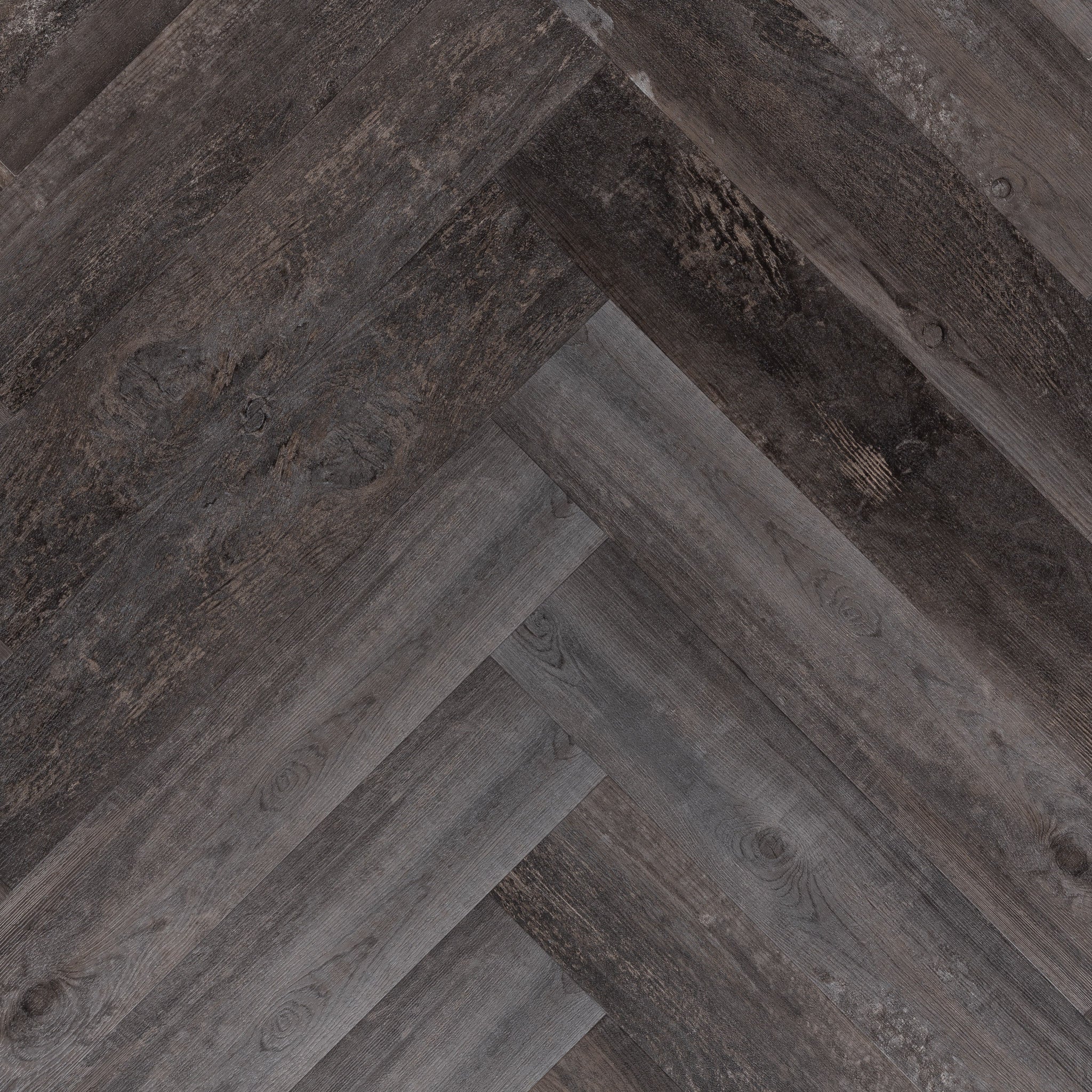 Lux Tenebrae Visgraat Charred Black Oak Plak PVC - Vloerenbeer