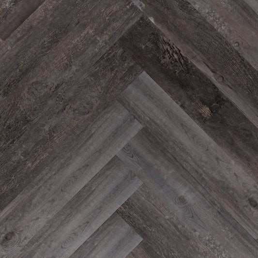Lux Tenebrae Visgraat Charred Black Oak Plak PVC - Vloerenbeer