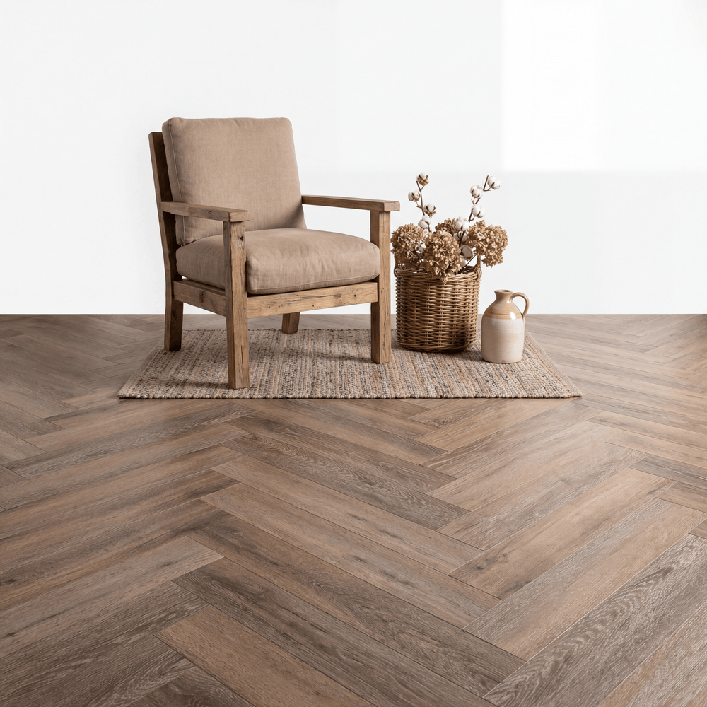 Lux Tenebrae Visgraat Dark Oak Plak PVC - Vloerenbeer