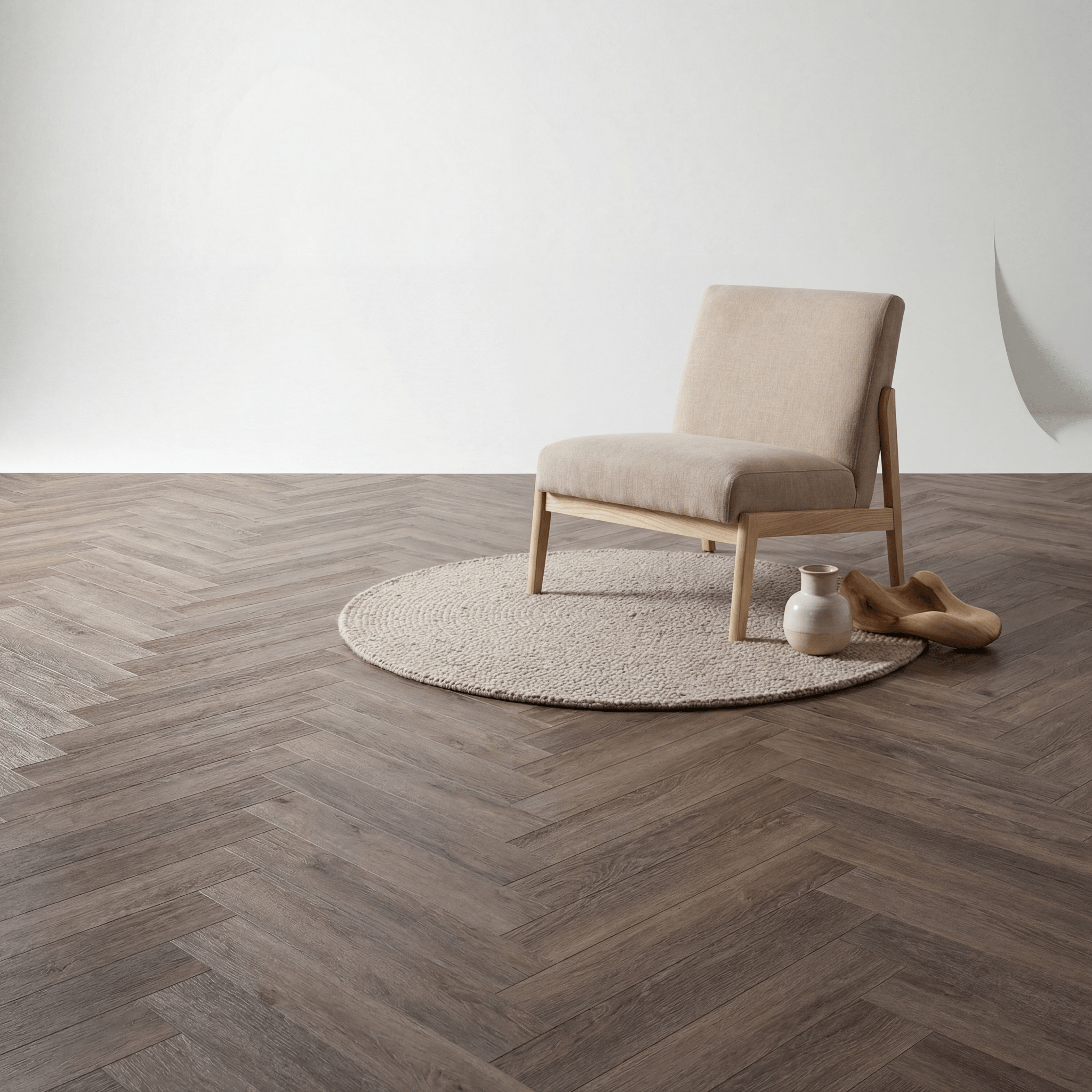 Lux Tenebrae Visgraat Smoky Oak Plak PVC - Vloerenbeer