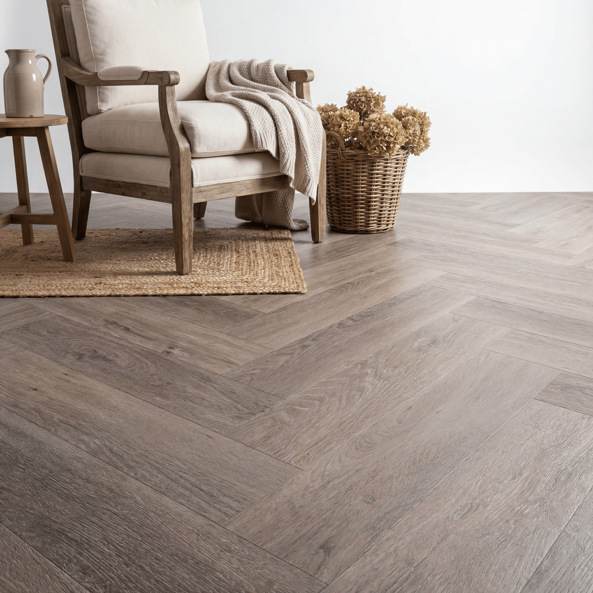Lux Tenebrae Visgraat Smoky Oak Plak PVC - Vloerenbeer