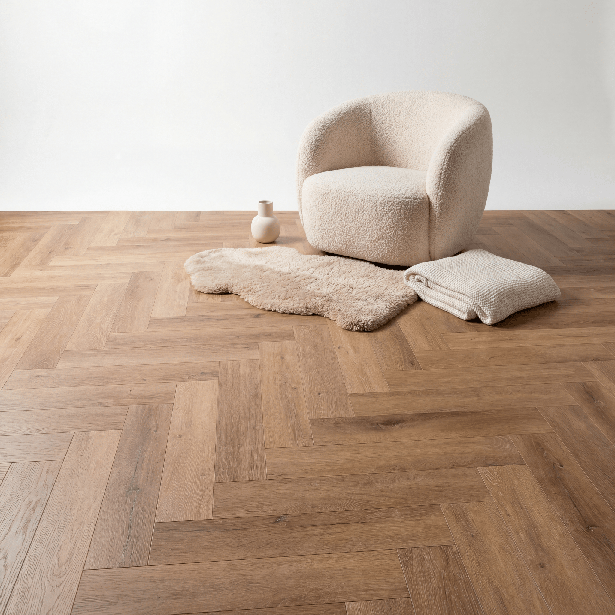 Lux Tenebrae Visgraat Warm Oak Plak PVC - Vloerenbeer
