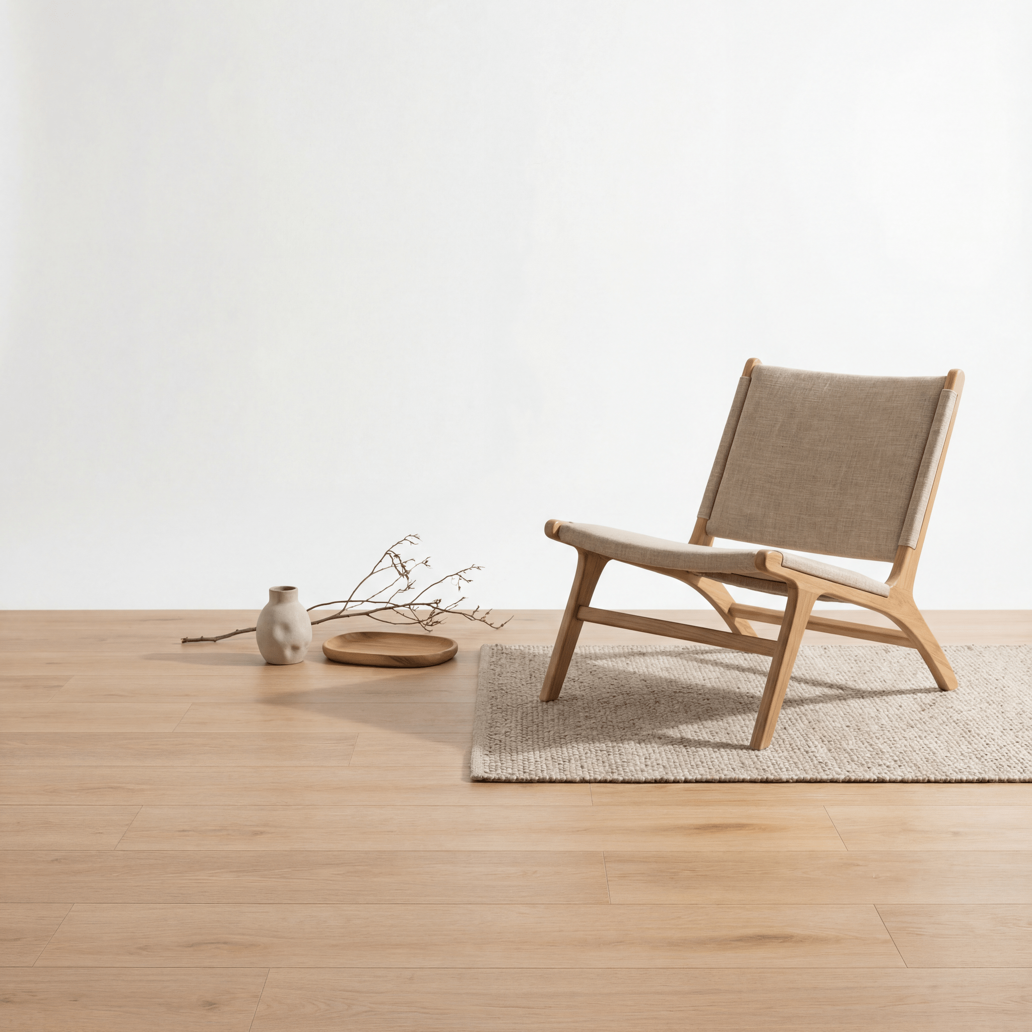 Madera Rechte Plank Beige Plak PVC - Vloerenbeer