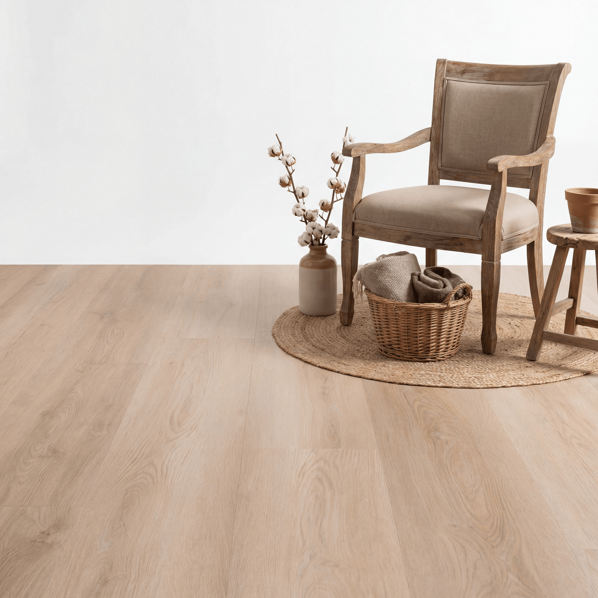 Madera Rechte Plank White Wash Smoky Plak PVC - Vloerenbeer