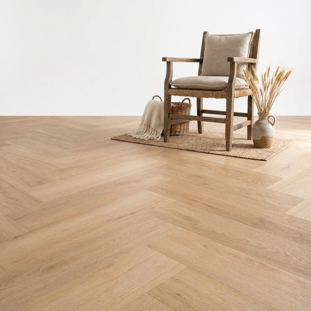 Madera Visgraat Beige Plak PVC - Vloerenbeer