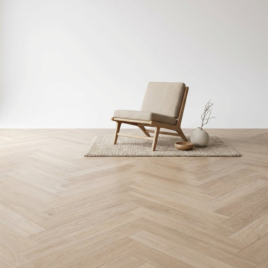 Madera Visgraat White Wash Smoky Plak PVC - Vloerenbeer