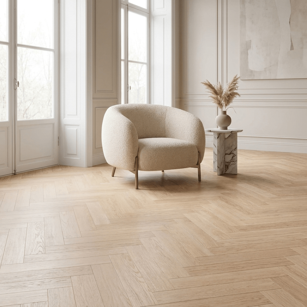 Natura Visgraat Beige Klik PVC - Vloerenbeer