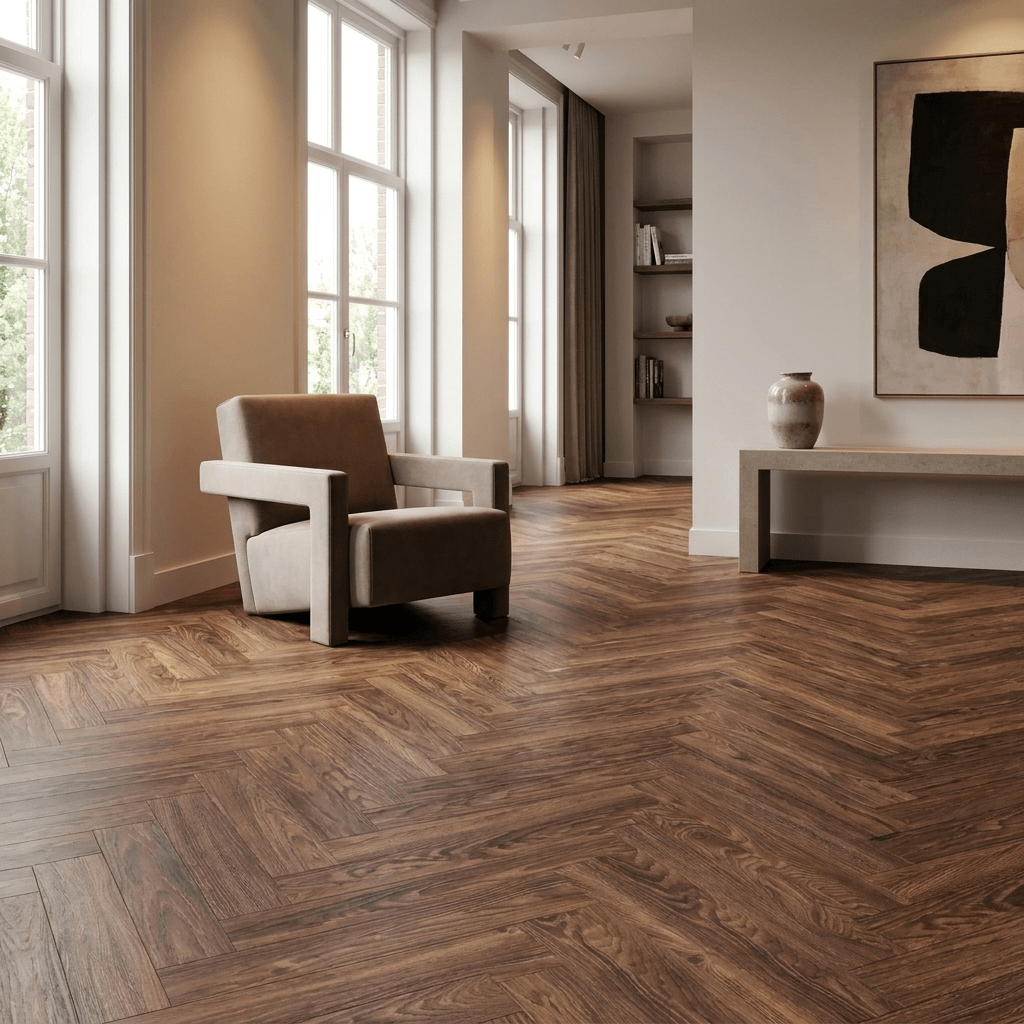 Natura Visgraat Dark Oak Klik PVC - Vloerenbeer