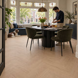 Pure Visgraat Beige Plak PVC - Vloerenbeer
