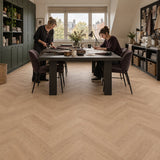 Pure Visgraat Beige Plak PVC - Vloerenbeer
